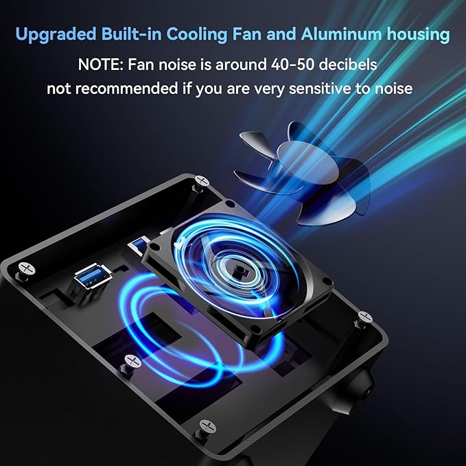 CENMATE Aluminum 3 Bay Hard Drive Enclosure with Cooling Fan for 2.5“/3.5" SATA HDD/SSD with USB A/C 3.0, Support Hot Swappable, Tool-Free HDD Enclosure, DAS(NO RAID/NAS)
