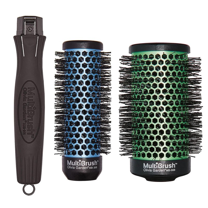Olivia Garden MultiBrush Detachable Thermal Styling Hair Brush MB-KT01 (3-Piece Kit)