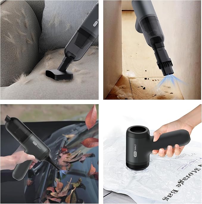 EPROEON EV1395 Cordless Handheld Vacuum Cleaner - 75W 12000Pa Strong Suction, 14-24min Runtime, 0.14L Dust Bin, Multi-Accessories for Stairs, Floors & Narrow Spaces