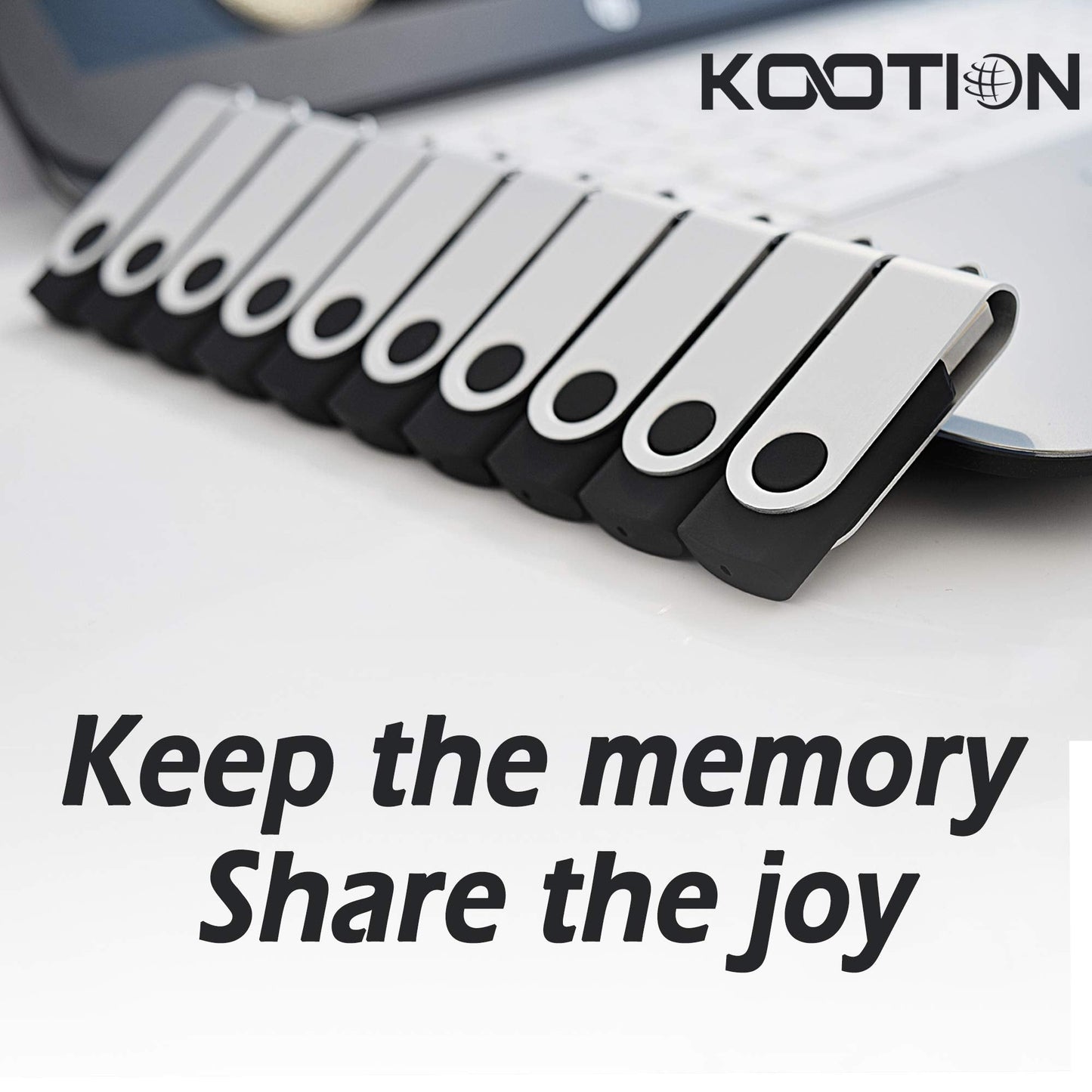 Wholesale 50 Pack 8GB Flash Drive Bulk, KOOTION Thumb Drive Flash Drives 8G Swivel Memory Stick USB 2.0, Black, 50 Pcs