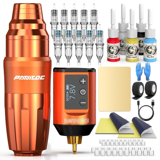 Tattoo Gun Kit - Wireless Rotary Tattoo Machine with 1500mAh Battery | Ideal for Beginners
