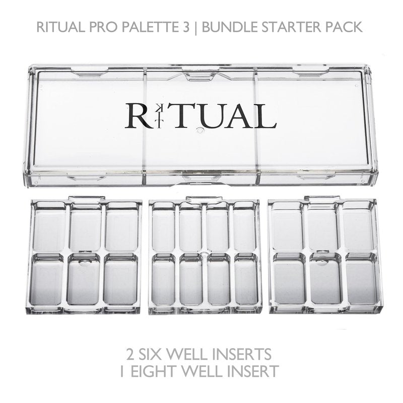 Empty Makeup Palette | 20 Wells | Modular Interchangeable Depotting System | Ritual Pro Palette 3 | Sample Bundle, Lipstick, Creams, Alcohol based makeup and paint, watercolor, Gouache, Acrylic paint