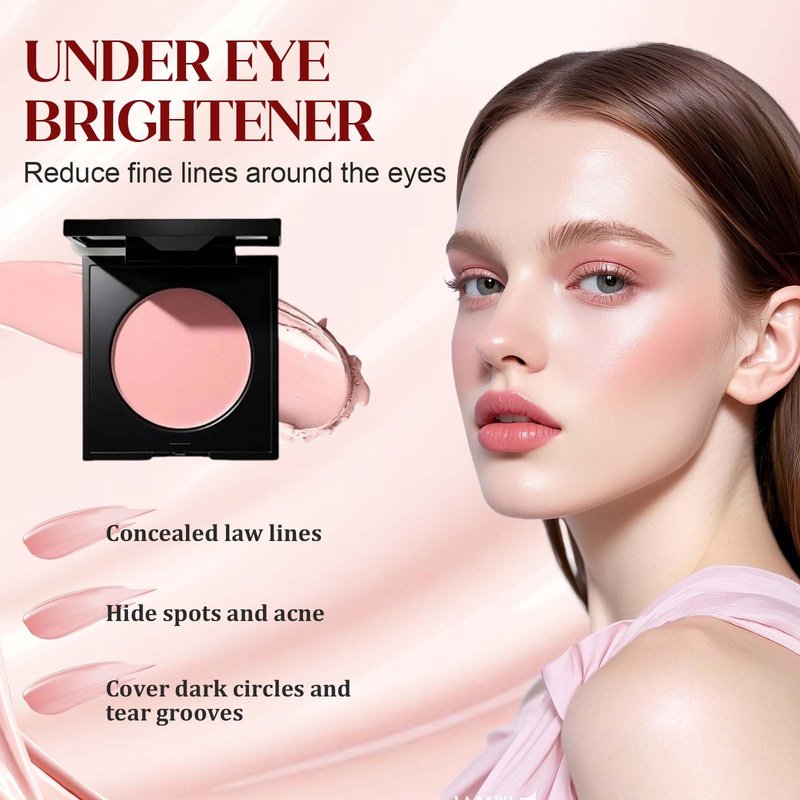 Under Eye Brightener Concealer, 2025 New Under Eye Brightener, Dark Circle Concealer, Moisturizing Waterproof Foundation with Makeup, Hydrating Eye Highlighter for Women (1Pcs)
