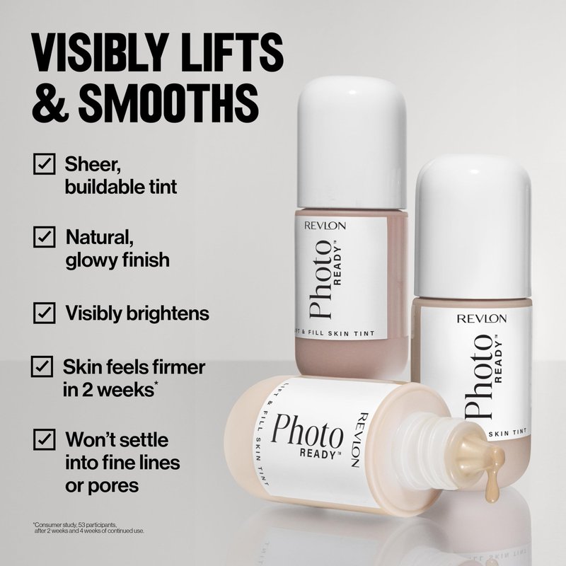 Revlon PhotoReady Lift + Fill Skin Tint, Multi-Use Glow Enhancer, Base & Highlighter for Glowing Skin, Sheer Coverage, 140, 1 fl oz
