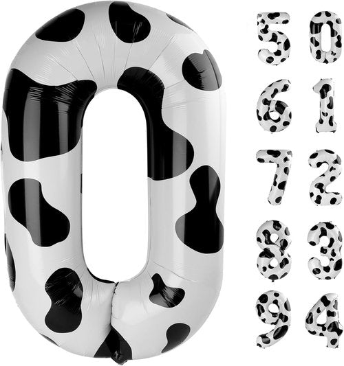 Cow Print Number Balloon - 40 Inch 0 Balloon for Farm-Themed Birthday Decorations | Party Supplies for Girls