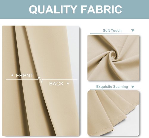 ChrisDowa Blackout Curtains - Thermal Insulated Room Darkening Panels Set | 72 Inches Long, Biscotti Beige (2 Panels)