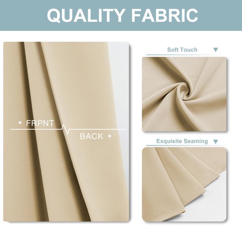ChrisDowa Blackout Curtains 84 inches Long for Bedroom - 2 Panels Set Grommet Thermal Insulated Room Darkening Curtains for Living Room (Biscotti Beige, 52 x 84 Inch)