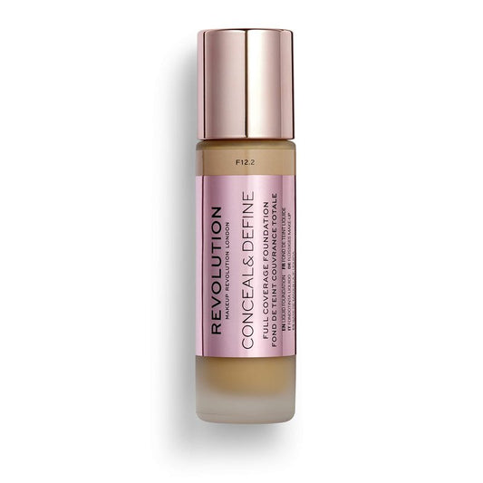 Makeup Revolution Conceal and Define Foundation, Full Coverage & Matte Finish, F9.2 for Medium Skin Tones, Vegan & Cruelty-Free, 0.7 Fl Oz