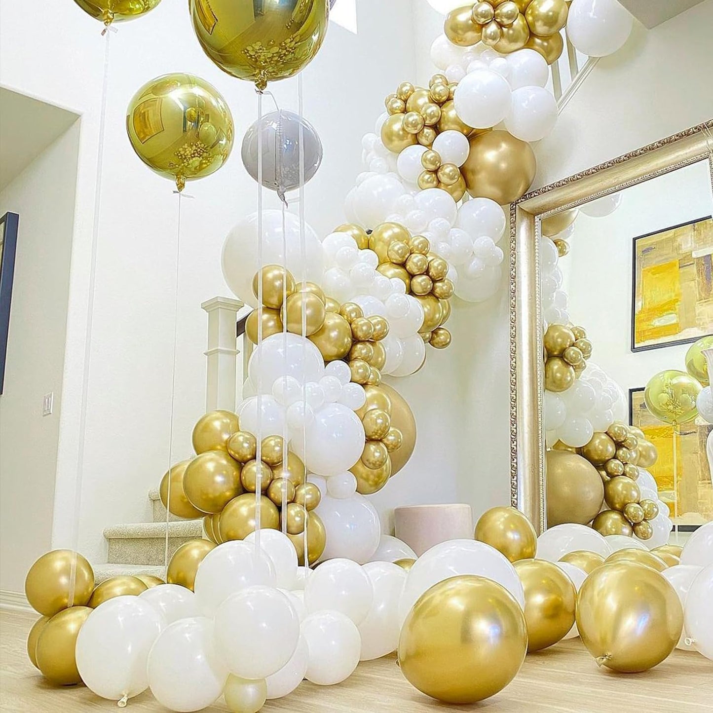 PartyWoo Gold Balloon Arch Kit - 120pcs in 5-18 Inch Sizes | Perfect for Birthday, Wedding, Baby Shower Decor