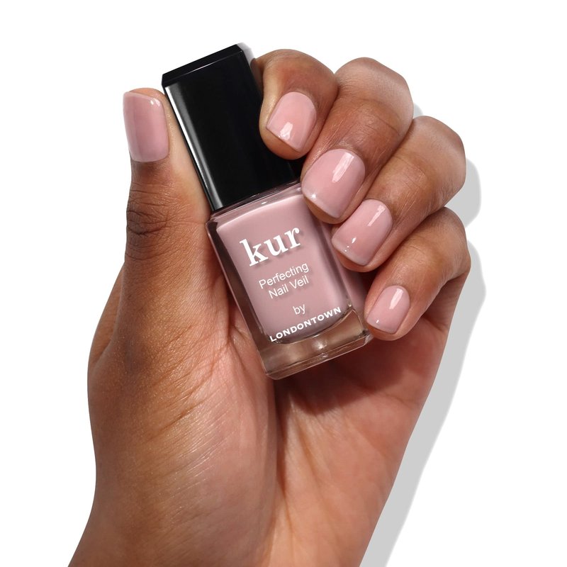 LONDONTOWN Perfecting Nail Veil, Sheer, Buildable Nail Tint Plus Nail Strengthener, Hydrates & Conditions Nails, #4 Dusty Rose Tint, 0.4 Fl Oz