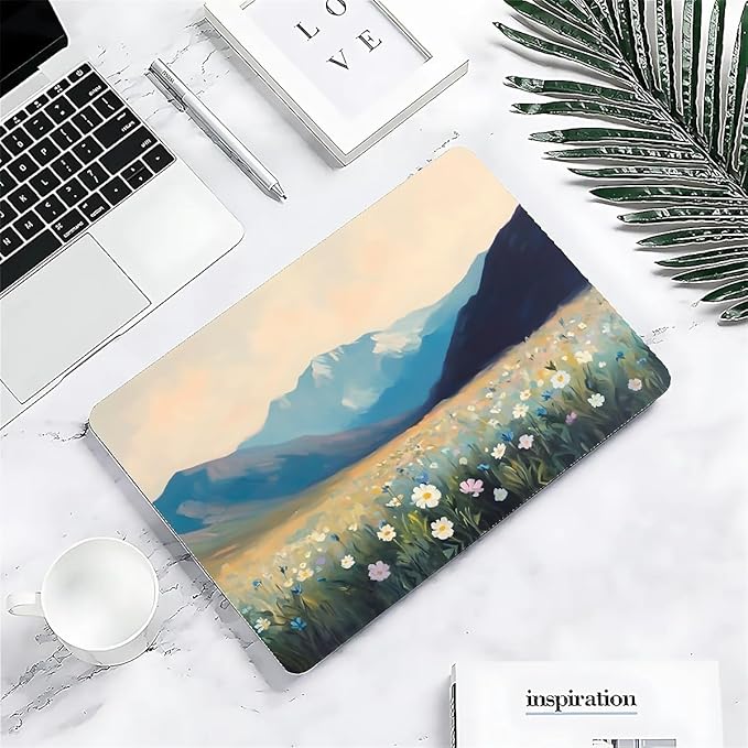 COTAIL Compatible with MacBook Air 13.3 13.6 Inch Case 2022 2021 2020 2019 Plastic Hard Shell Case Cover,13.6 Air (A2681) M2 2022, Wildflowers and Mountains
