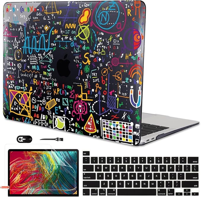 LCMOCICO Compatible with MacBook Pro 13 inch Case M2 M1 A2338 2022 2021 2020-2016 A2251 A2289 A2159 A1989 A1706, Pattern Plastic Hard Shell Keyboard Cover Screen Film Webcam Cover, Abundant Formula