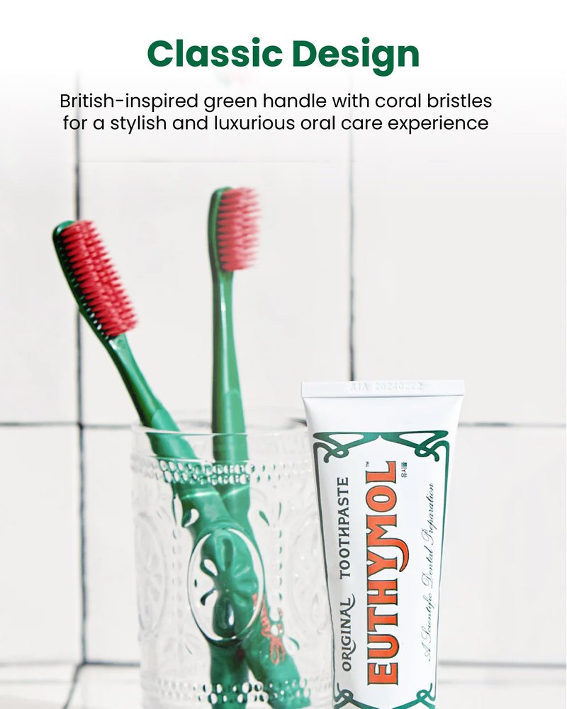 Euthymol Whitening Toothbrush (Pink, 6 Count) - Premium Soft Dual-Tension Bristles. Advanced Plaque Removal, Stain Reduction.