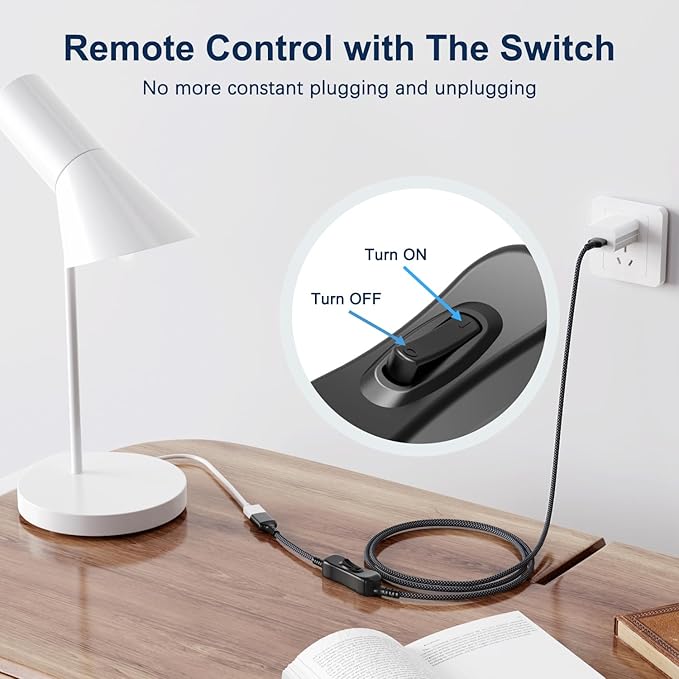 Itramax USB On Off Switch Cable,USB Extension Cable Support Data and Power 6.6FT/2M,Inline Power Switch,Male to Female with Toggle Switch for LED Lamp,LED Light Strips,Driving Recorder