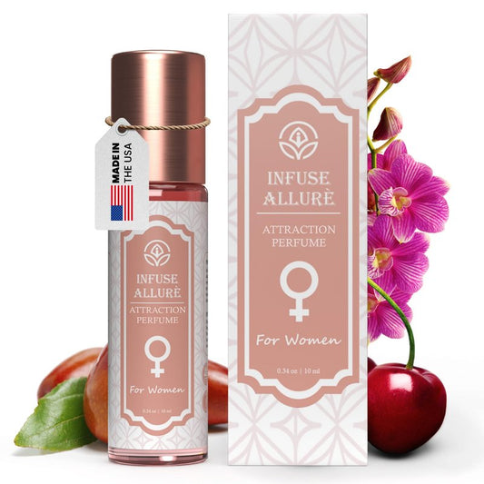 Premium Pheromones Perfume for Women – Alluring French Fragrance Sensual Elixir in Jojoba Oil Base with Androstenol, Androstenone & Pure Pheromones Long-Lasting Designed to Attract Men – 10ml/0.34oz