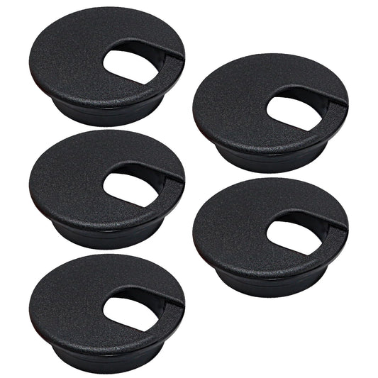 EASYEAH 5 Pcs Desk Grommet 2" / 50 mm, Desk Cord Hole Cover, Cable Grommet ABS Plastic, Desk Hole Grommet for Home & Office Pc, Detachable Cable Cord Organizer-Black