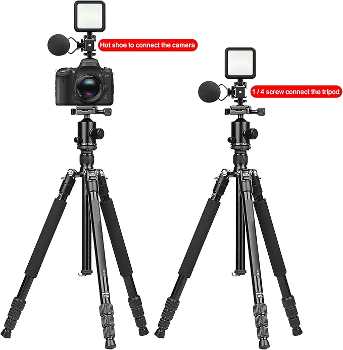 Triple Cold Shoe Mount Adapter, Cold Shoe Adapter Extension Bracket,Cold Shoe Mount Adapter with 1/4"-20 & 3/8"-16 Threads, Hot Shoe Mount for Camera DSLR Mirrorless Camcorder Mic LED Light Monitor