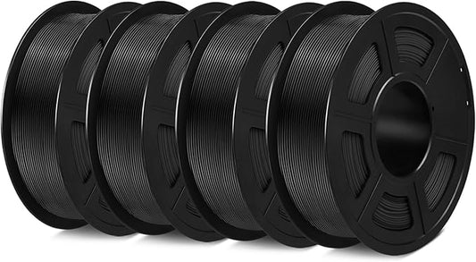 SUNLU PETG Filament 1.75mm 4KG Bundle (4x1kg Black),Good Layer Adhesion,Weather-Resistant & High Impact for Outdoor Parts and Mechanical Gears, Less Stringing, Dimensional Accuracy +/- 0.02mm.