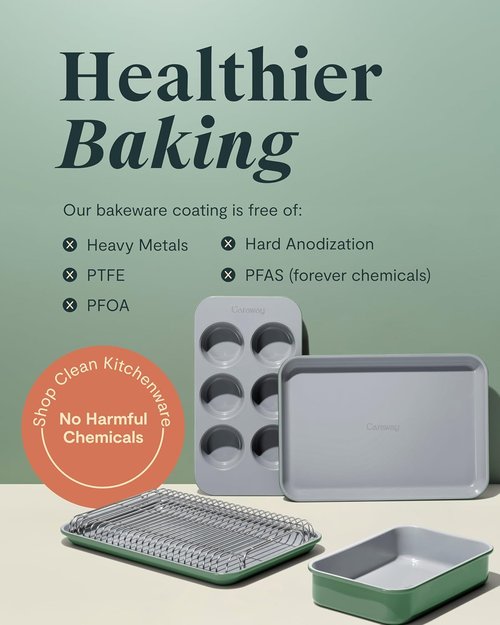 Caraway Nonstick Baking Pan - 9” x 6.5” Deep Ceramic Casserole Dish - Non-Toxic, PTFE & PFOA Free - White