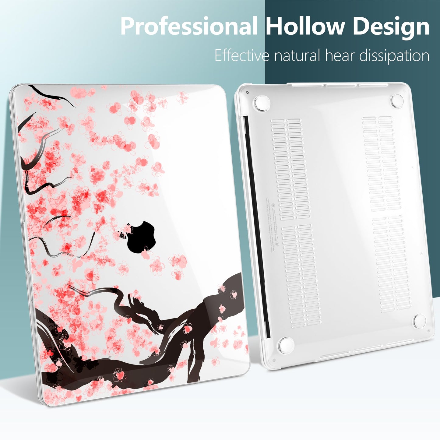 TWOLSKOO Compatible with MacBook Pro 13 inch Case 2023-2016 A2338 M2/M1 A2251 A2289 A2159 A1989 A1706, Plastic Hard Shell Cover & Keyboard Skin & Screen Protector, Cherry Blossoms