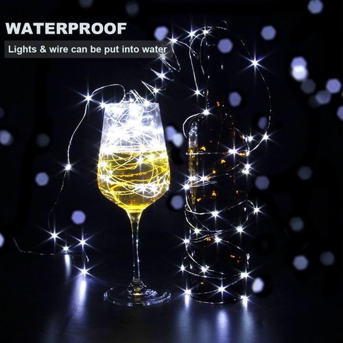CYLAPEX Fairy String Lights - 6 Pack Cool White LED Firefly Lights | 3.3ft Silvery Copper Wire for Christmas & Party Decor