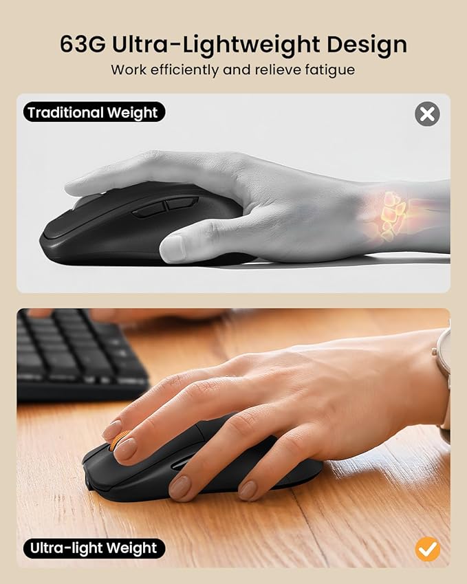 ProtoArc Wireless Mechanical Keyboard and Mouse, USB-C Rechargeable Aluminum Keyboard and Mouse Combo, Red Linear Switches, 2.4G + Bluetooth Connectivity, 3 Devices - Black