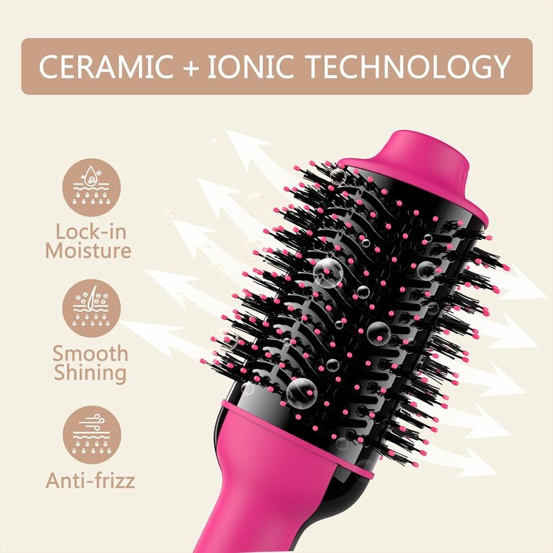 Umeely Hair Dryer Brush - 4-in-1 Volumizer & Straightener with Negative Ion Technology | Anti-Frizz Ceramic Barrel