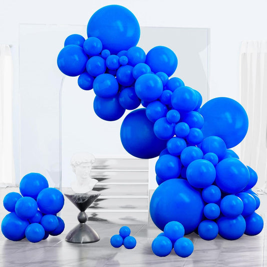PartyWoo Royal Blue Balloons - 152-Piece Arch Kit for Baby Showers & Graduations | 5-12 Inch Sizes