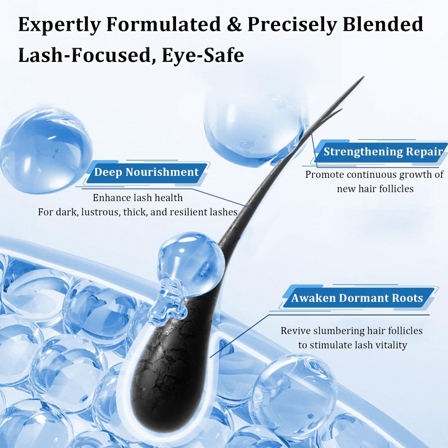 Eyelash Growth Serum, Premium Lash Serum for Eyelash Growth, Advanced Lash Enhancing Serum for Longer, Thicker, Fuller Natural Lashes, Gentle Natural Vegan Formula for Sensitive Eyes - 5ml