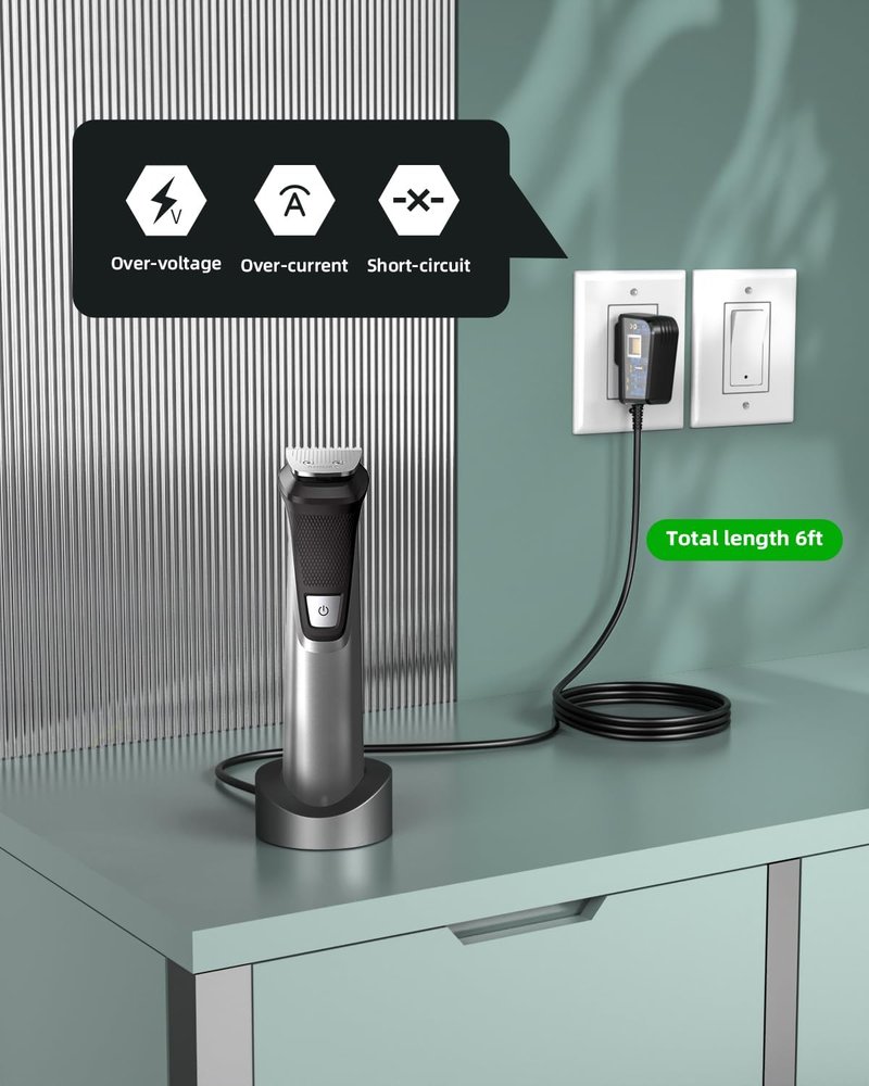 Philips Norelco 15V Charger - Compatible with HQ8505, MG5750, MG7750, MG7770, MG7790 | Power Cord for Shaver & Trimmer