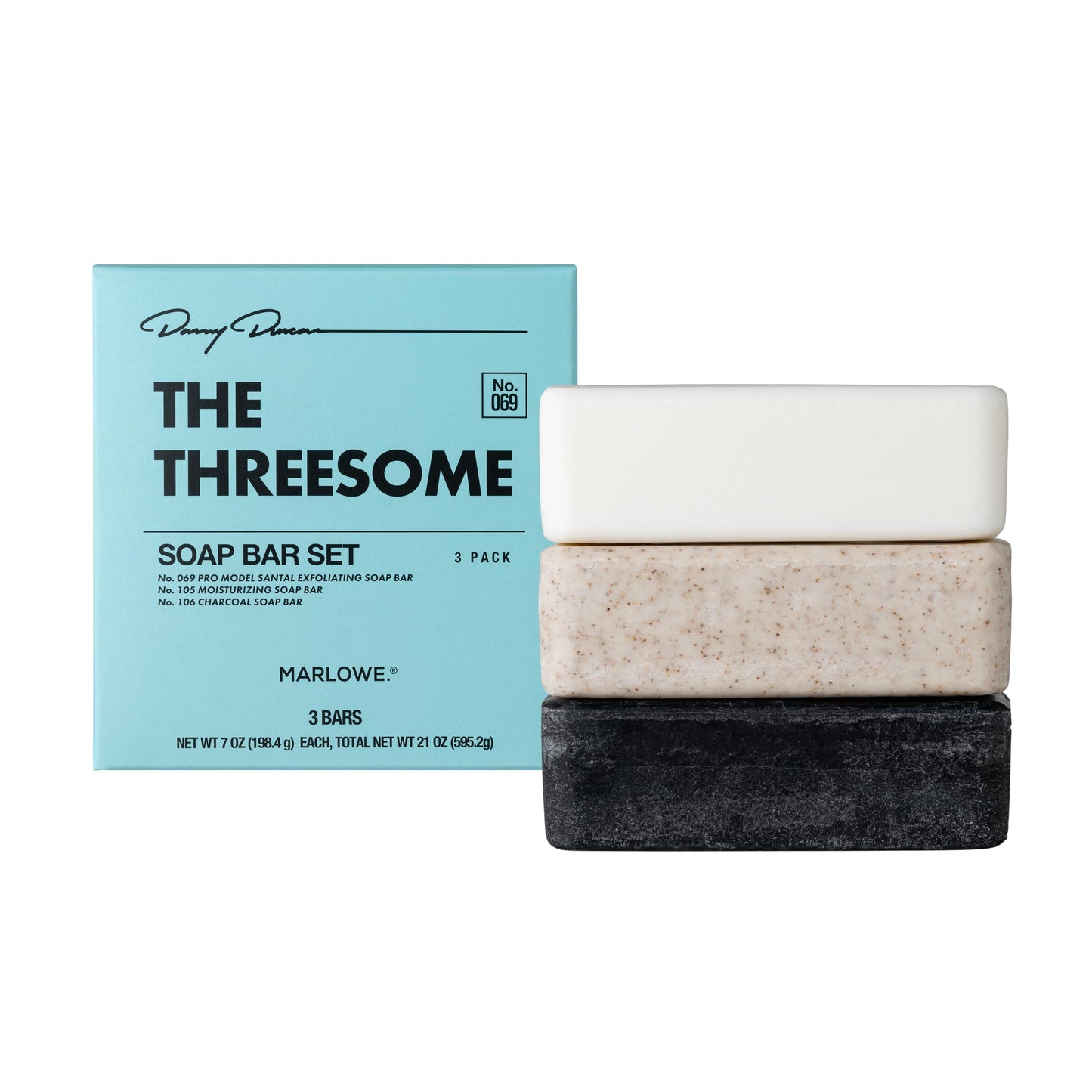 MARLOWE. No. The Threesome Set – Santal Scrub, No. 105 Moisturizing Bar & No. 106 Charcoal Cleanser, 7 Oz, Paraben & Sulfate Free