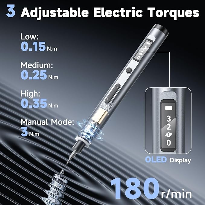 Faireach 65-IN-1 Mini Electric Screwdriver Cordless, Precision Screwdriver Magnetic Bits Set with Case, 3 Torques Settings, LED lights, Portable Repair Tool Kit for Electronics Phone Watch