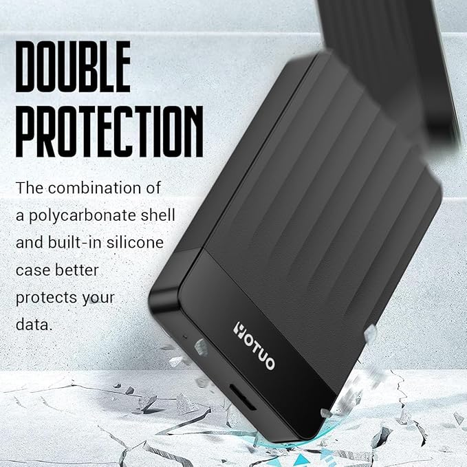 YOTUO 750GB External Hard Drive, Portable Storage Expansion HDD, USB 3.0 & USB-C for PC, Mac, Desktop, Laptop, Smartphone, PS4, Xbox One, Xbox 360, Office & Game, Black