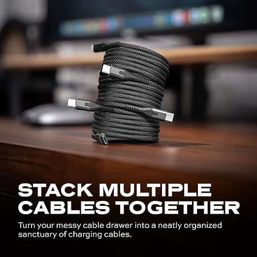 Statik MagStack Pro USB C to USB C Cable, Clutter-Free Magnetic Type C Charger Fast Charging Cord, Magnetic Charging Cable, Compatible with iPhone, iPad & Android, 100W 6FT, 3-Pack