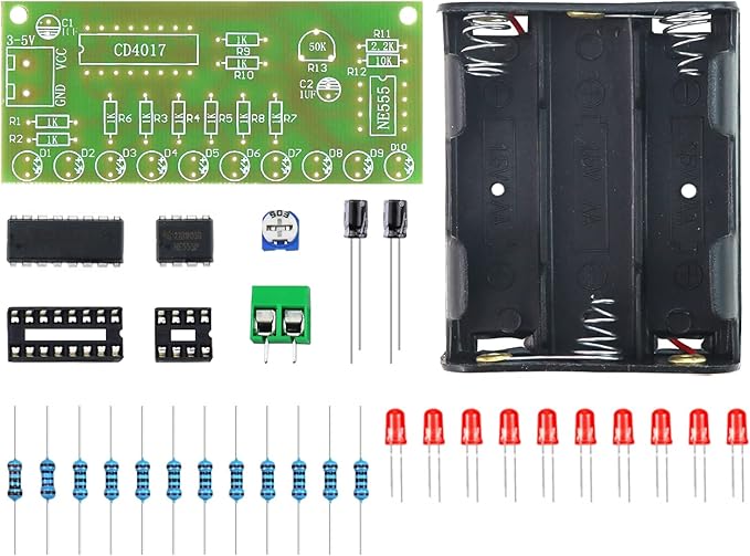 Yidab Soldering Practice Kit DIY Plug - in Flowing Water Light Soldering Kit - with CD4017 and NJ5655 - Ideal for Beginners & STEM Education