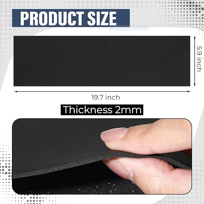 Relaxweex Keyboard Foam for Mechanical Keyboard, Sound Dampening Foam Free Cutting Key Board Mat Foams Black for Key Board Bottom Office Desk Home, 20" x 6"(2mm Thick)