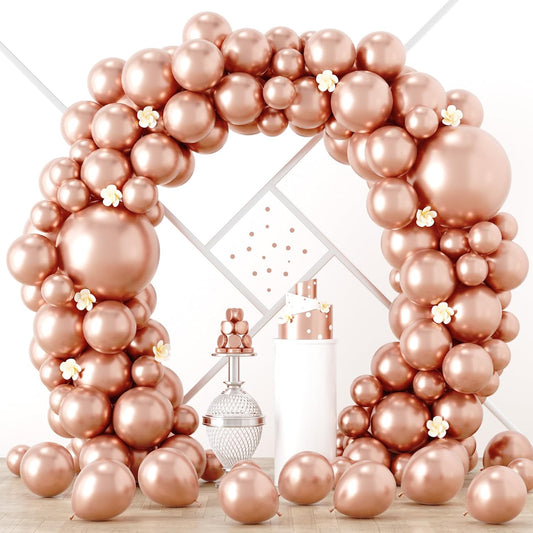 Voircoloria Rose Gold Balloon Garland Kit - 90 Pack with Various Sizes for Weddings, Graduations & Parties