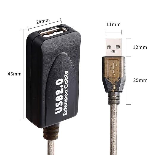 GGMTY 15 FT USB Extension Cable, USB 2.0 Type A Male to A Female Active Repeater Extension Cable 15ft, High Speed 480 Mbps