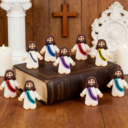 HSDJLXZ 36 Pack Little Jesus Figurines in Bulk, Mini Jesus Loves You Figures, Small Jesus Figurines, Tiny Jesus Figures for Church Christmas Party Favors Religious Easter Gifts for Egg Stuffers