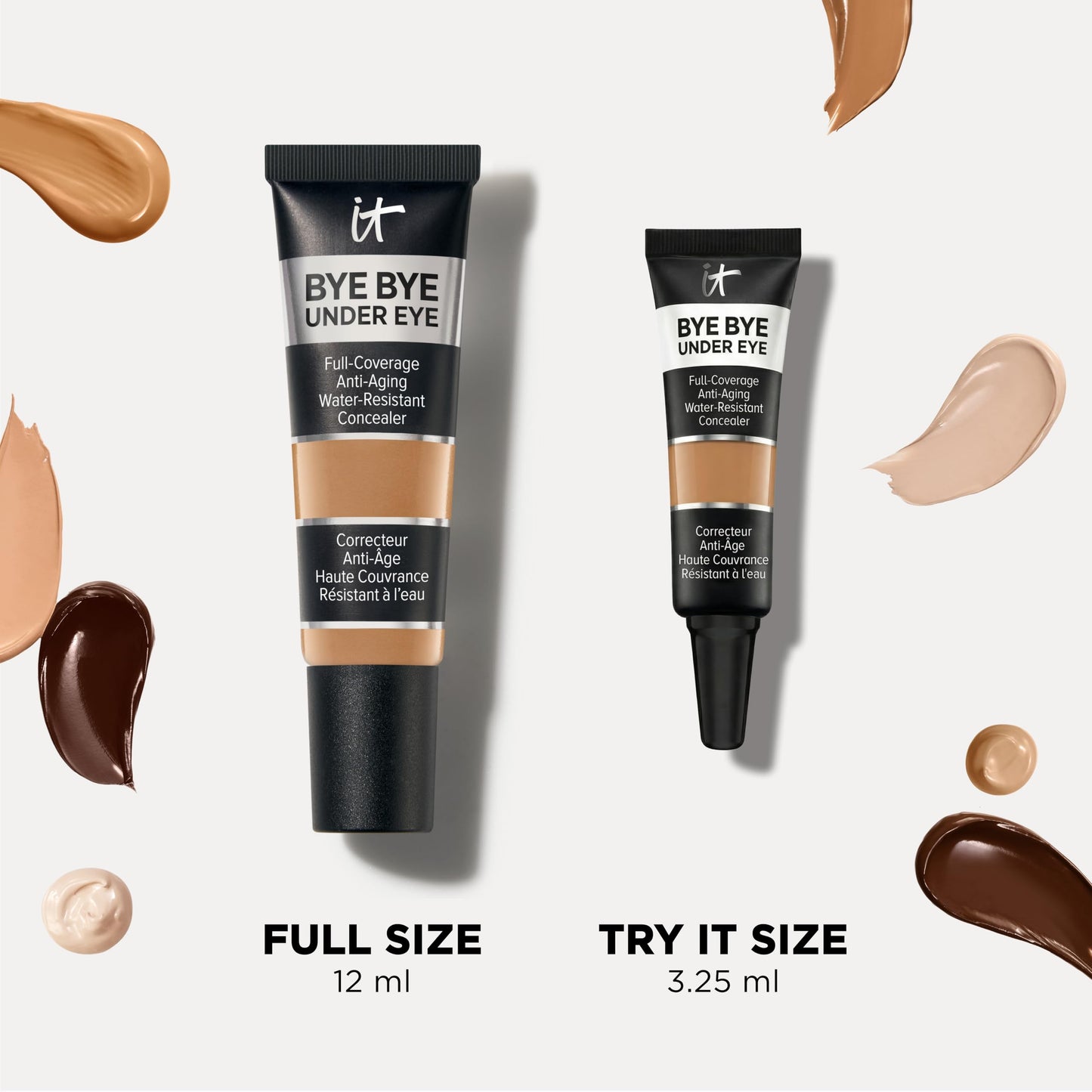 IT Cosmetics Bye Bye Under Eye Concealer (Medium Bronze) - Waterproof, Full Coverage Brightening Concealer For Dark Circles, Fine Lines, Redness & Discoloration, Anti-Aging, 24H Wear - 0.4 fl oz