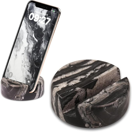 ZJL Marble Phone Stand for Desk - Cell Phone Holder for Nightstand Office Decor Telephone Boho Black Marble Kitchen Accessories