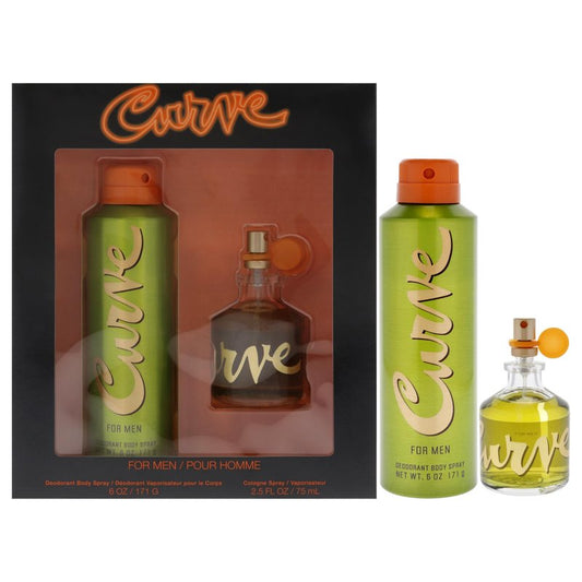 Curve Men's Cologne Fragrance Set, Cologne Spray & Deodorant, Casual Day or Night Scent, Curve for Men, 2 Piece Set, 2.5 fl. oz