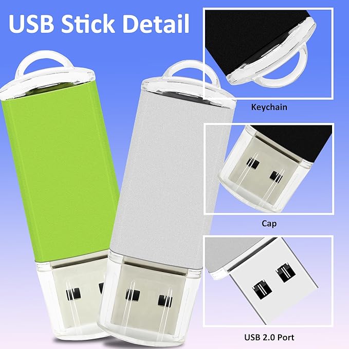 16GB USB Flash Drive 20 Pack Nicepicten FAT32 USB Thumb Drive Memory Stick Jump Zip Drive USB 2.0 Flash Drives 16GB with Lanyard & Label (Mixcolor)