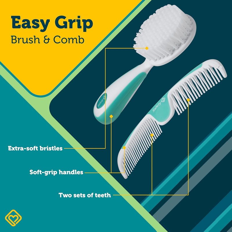Easy Grip Brush and Comb Set - Ergonomic Design for Effortless Styling | Colors May Vary