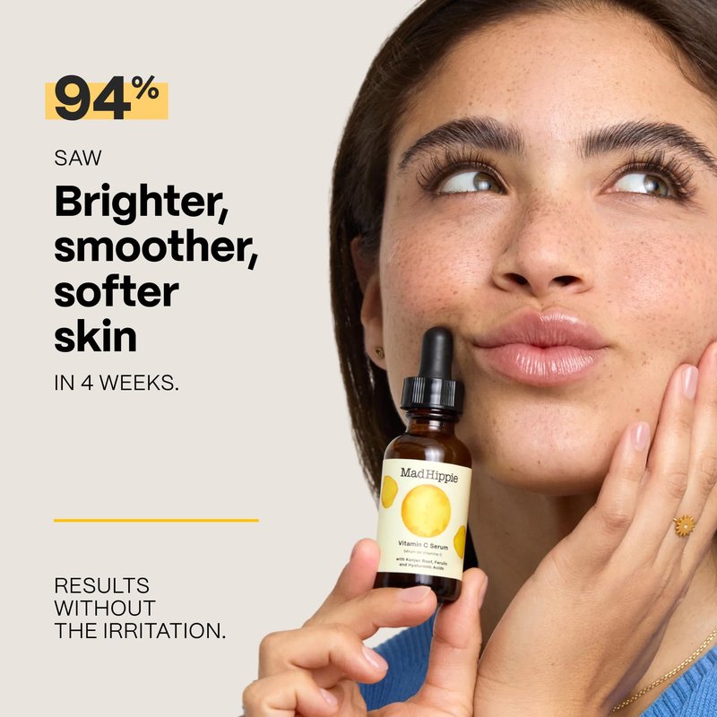 Mad Hippie Travel Face Serum Set – Skin-Brightening Vitamin C + Firming Super A Retinol, Day & Night Dual Pack, 0.5 Oz Ea