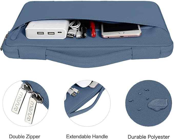MOSISO Compatible with MacBook Air 13 inch Case M5 2026 M4 2025 M3 M2 2024-2022 A3449 A3240 A3113 A2681,Hard Shell&Sleeve Bag&Keyboard Skin&Webcam Cover&ScreenFilm for MacBook Air 13.6, Steel Blue