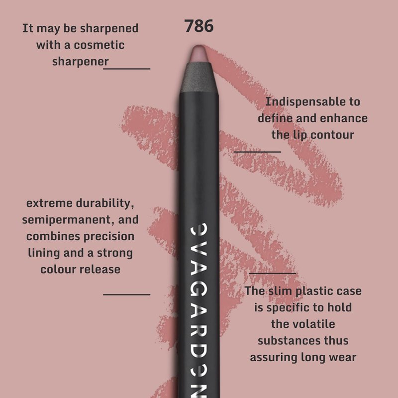 Evagarden Superlast Lip Pencil - 786 Nude Light - Long Lasting Lip Liner Pencil - Nude Lip Liner Makeup - Lip Pencil Liner with Lip Care - 0.04 oz
