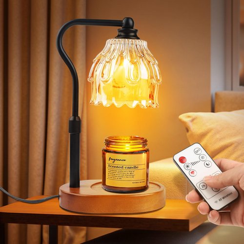 Candle Warmer Lamp with Timer and Wireless Remote Control, Dimmable Candle Warmer for Jar Candles, Height Adjustable Wax Melts Warmer, House Warming Gifts New Home Decor, Gifts for Women Mom