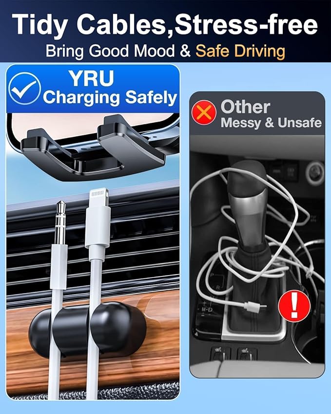 YRU True Military-Grade [360° Rotation Suction] 2026 Ultimate Car Phone Holder Mount 【90+LBS Safest Strongest & Patent Certs】 Dashboard Windshield Vent for iPhone 17 16 Pro Max Samsung, Jet Black