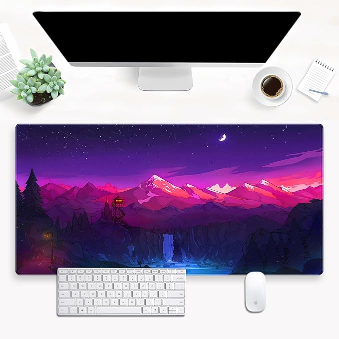 Purple & Pink Gaming Mouse Pad, 31.5 x 15.7 Inch